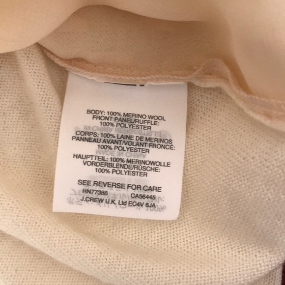 NWT J.Crew Ruffle Front Sweater - Picture 5 of 5